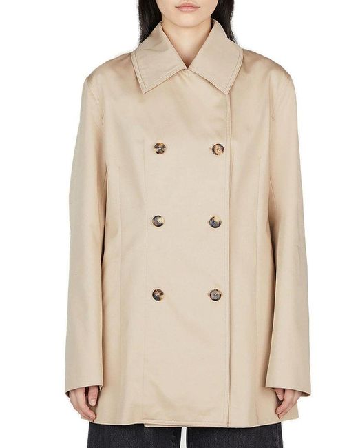 Totême  Natural Cropped Double-breasted Trench Coat