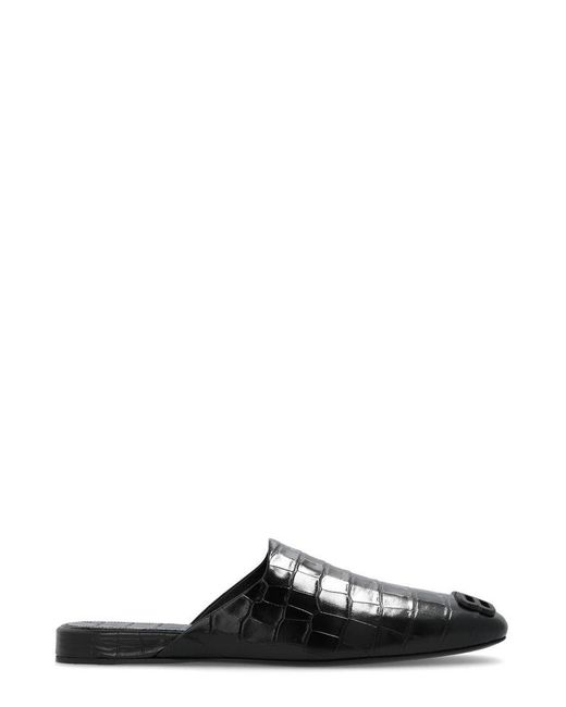 Balenciaga Black Cosy Bb-plaque Embossed Sandals for men