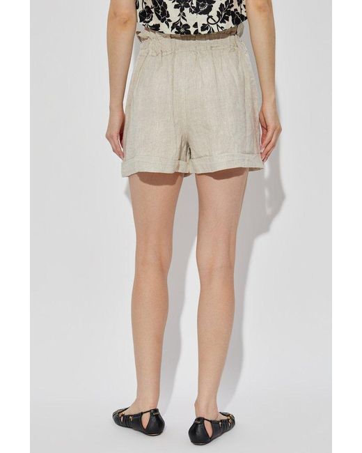 Posse Natural High-Waist Pleated Shorts