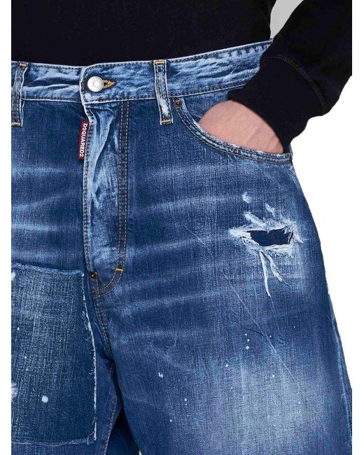 DSquared² Blue Boxer Denim Shorts for men
