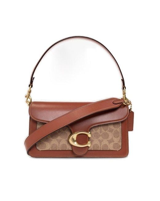 COACH Brown Tabby Signature Coated-canvas And Leather Shoulder Bag