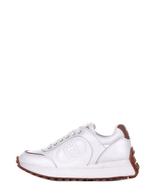 Liu Jo White Round-Toe Lace-Up Sneakers
