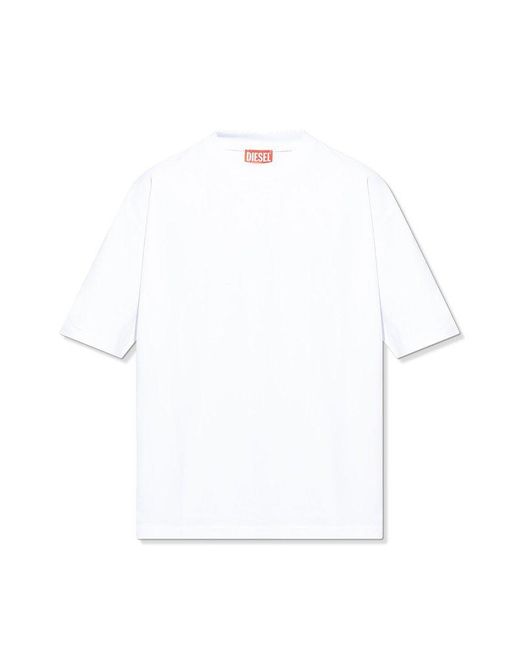 DIESEL White 'T-BOGGY-MEGOVAL-D' T-shirt, for men