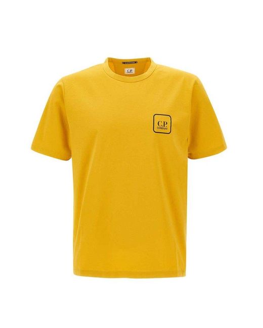 C P Company Yellow Metropolis Series Crewneck T-shirt for men