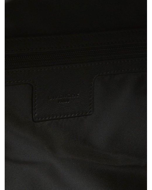 Givenchy Black Paris Logo Zipped Backpack for men