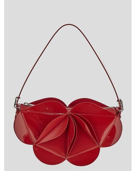 Coperni Red Origami Shapes Zipped Shoulder Bag