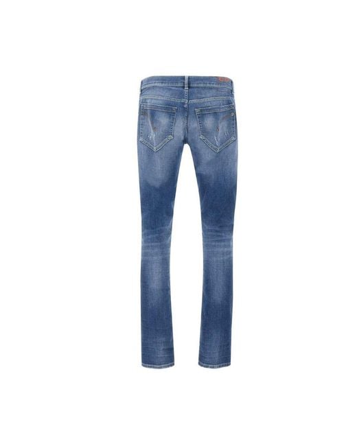Dondup Blue Distressed Skinny Denim Jeans for men