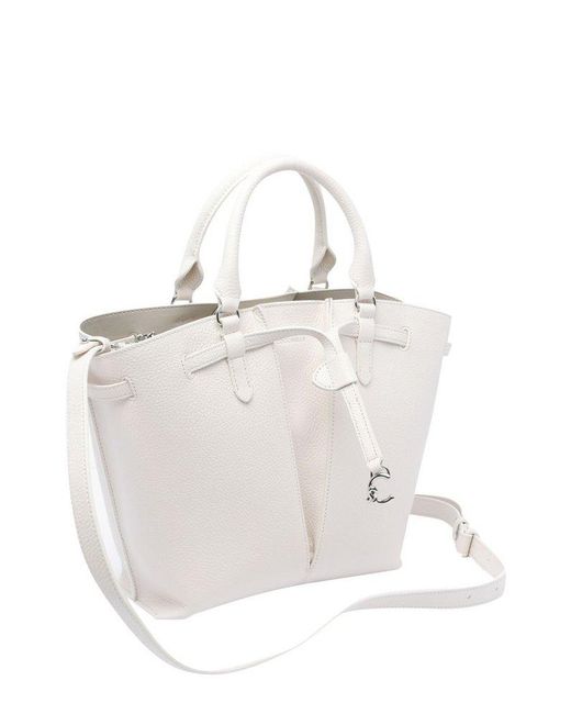 Coccinelle White Flores Tote Bag