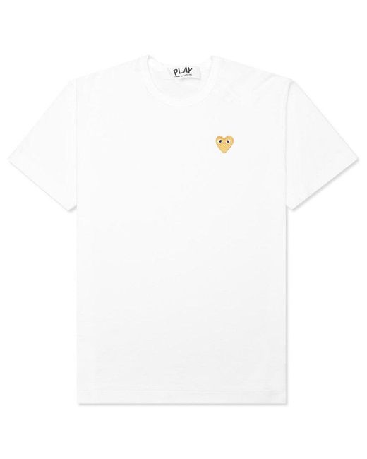 COMME DES GARÇONS PLAY White Logo Embroidered Crewneck T-Shirt