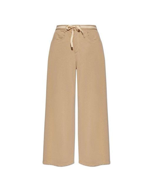 MM6 by Maison Martin Margiela Natural Belted Wide-leg Palazzo Pants