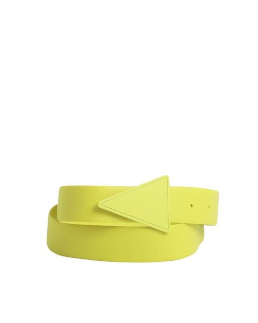 Bottega Veneta Yellow Triangle Rubber Belt for men