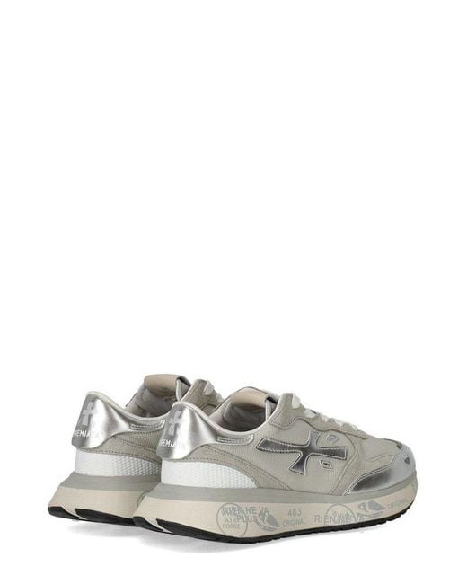Premiata Gray Lauryn Lace-Up Sneakers
