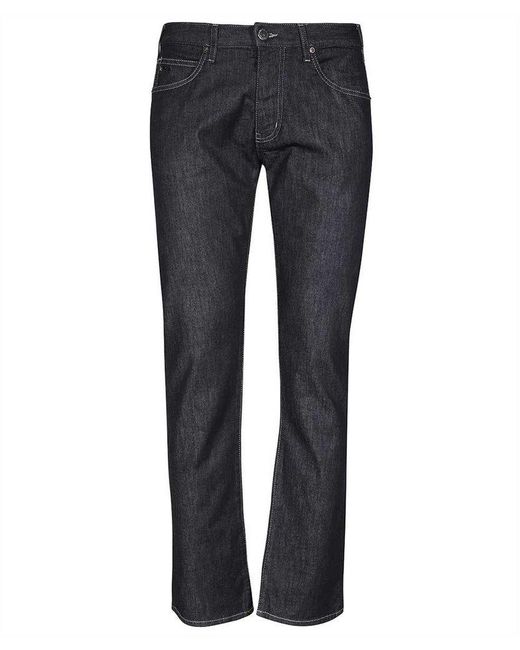 Emporio Armani Blue 5-pocket Straight-leg Jeans for men
