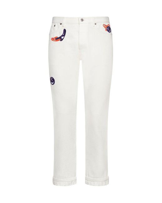 Dior White X Kenny Scharf Slim-fit Jeans for men