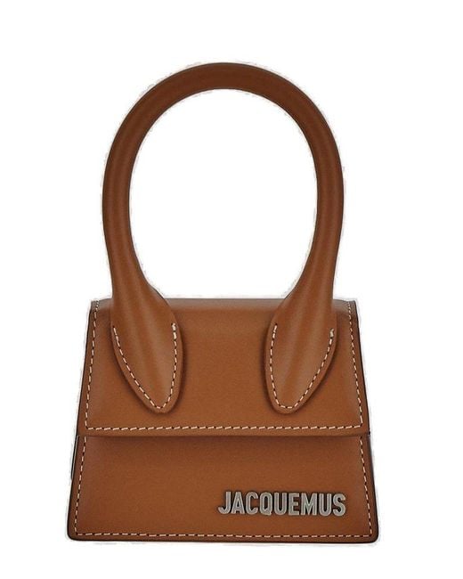Jacquemus Brown Le Chiquito Logo Lettering Mini Tote Bag for men
