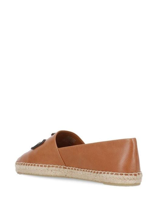 Tory Burch Brown Double-t Flat Espadrilles