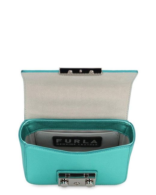 Furla Green Metropolis Leather Mini Crossbody Bag