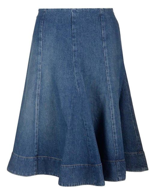 Khaite Blue Lennox Skirt