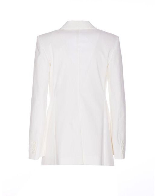 Max Mara Studio White Single-breasted Long-sleeved Jacket