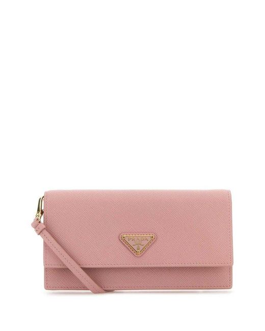 ポーチ PRADA Pink Leather Clutch Prada Leather Clutch in Pink | Lyst Canada