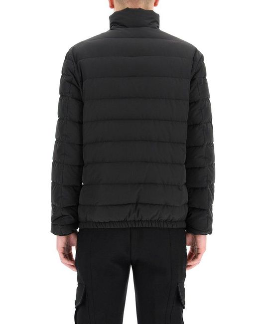 Versace Logo Patch Down Jacket in Black for Men | Lyst