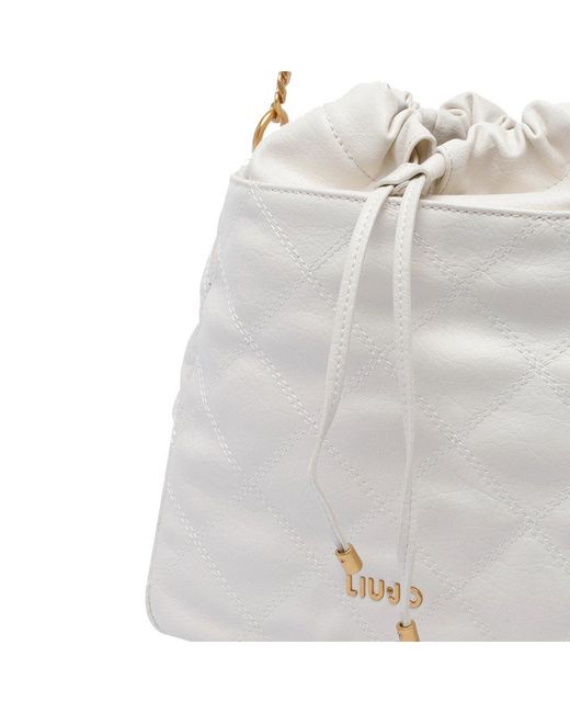Liu Jo White Top Drawstring Bucket Bag