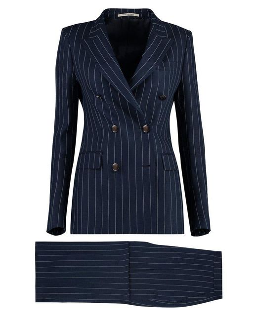 Tagliatore Blue Pinstriped Two-piece Tailored Suit