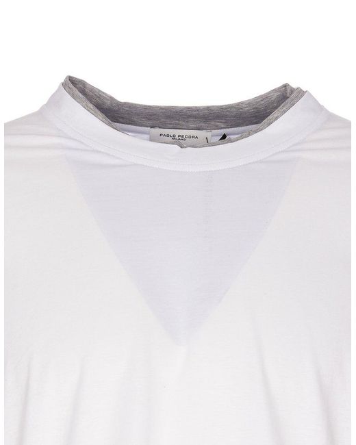 Paolo Pecora White Short Sleeved Crewneck T-shirt for men