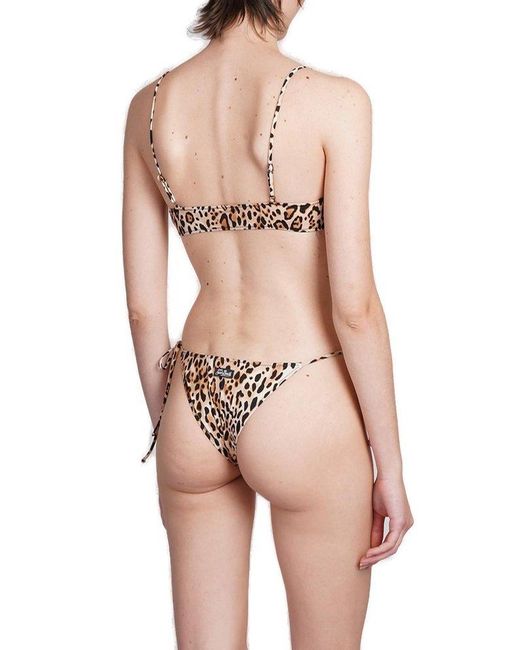 Mc2 Saint Barth Pink Sadie Leopard Printed Bikini Top