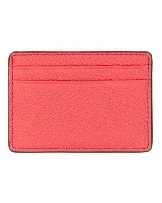 Michael kors red on sale leather wallet