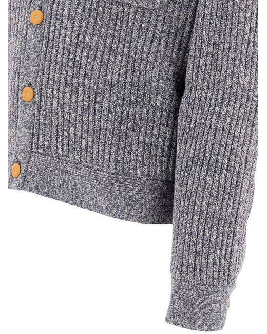 Brain Dead Gray Knit Cardigan for men