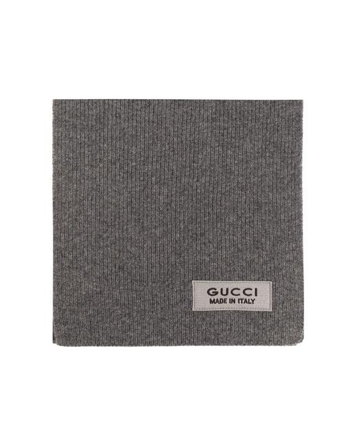 Gucci Gray Wool Scarf, for men