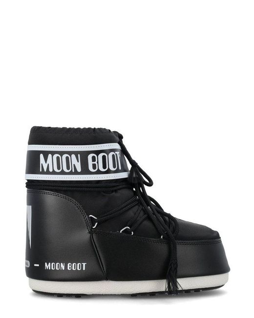 Moon Boot Black Low Lace-Up Boots