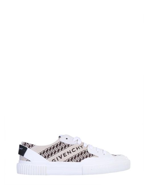 Givenchy White Tennis Chain And Logo-jacquard Trainers