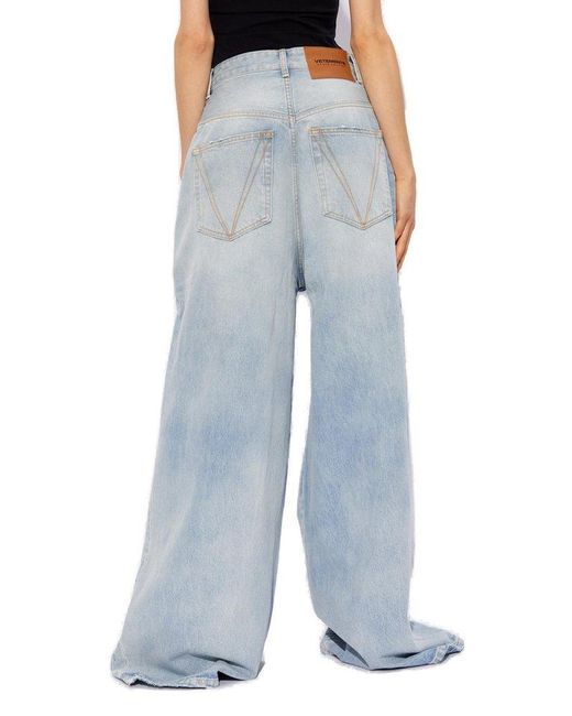 Vetements Blue Jeans With Wide Legs,