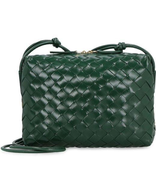 Bottega Veneta Green Loop Woven Zipped Camera Bag
