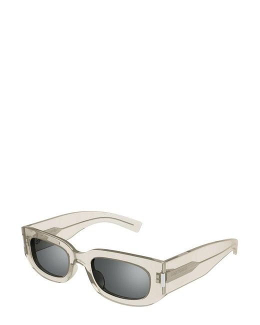 Saint Laurent Gray Rectangle Frame Sunglasses