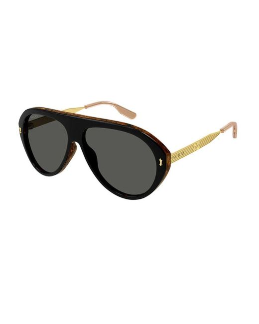 Gucci Black Aviator Frame Sunglasses