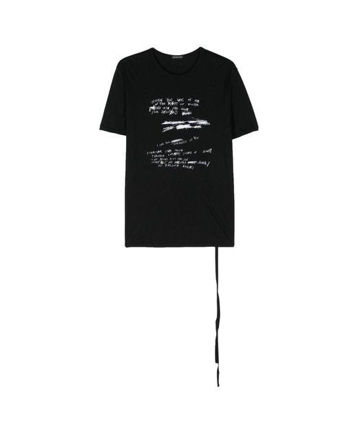 Ann Demeulemeester Black Crewneck T-shirt for men