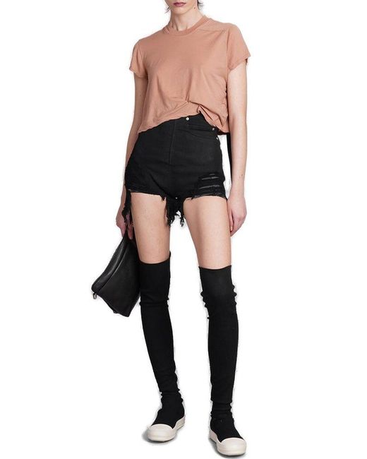 Rick Owens Black Cropped Small Level T T-shirt