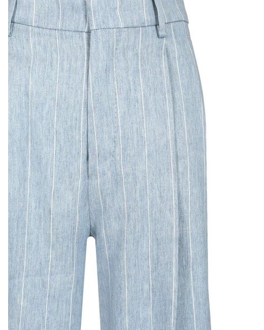 Tagliatore Blue Pinstriped Tailored Trousers Light
