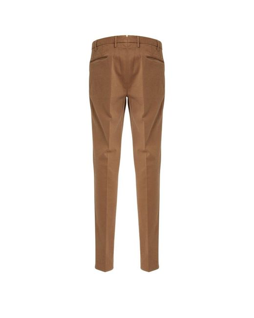 Incotex Brown Pressed-crease Straight Leg Trousers for men
