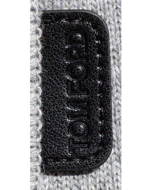 Tom Ford Gray Logo-Patch Drawstring Track Pants for men