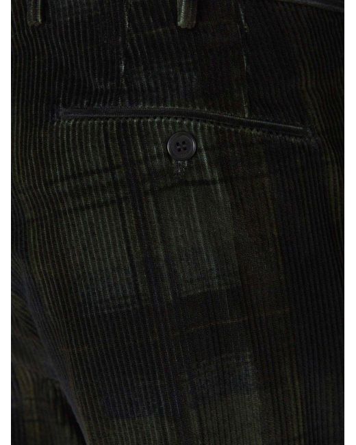 Incotex Black Corduroy Patterned Trousers for men