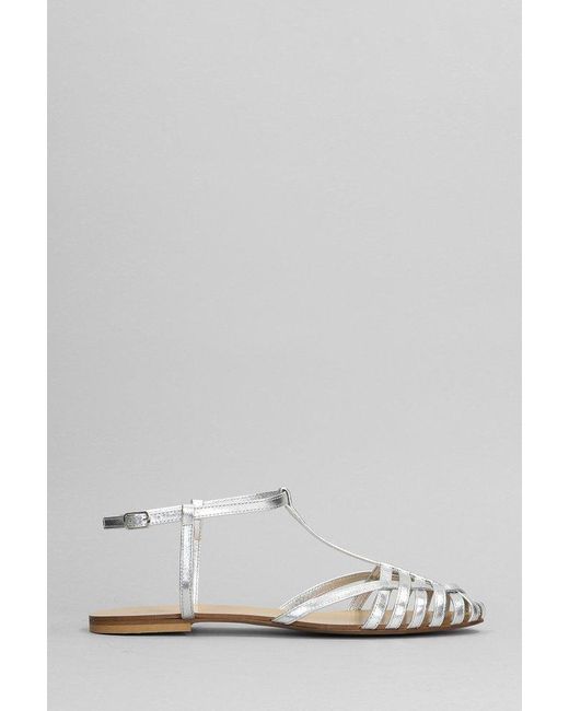 Anna F. White Caged Ankle Strap Sandals