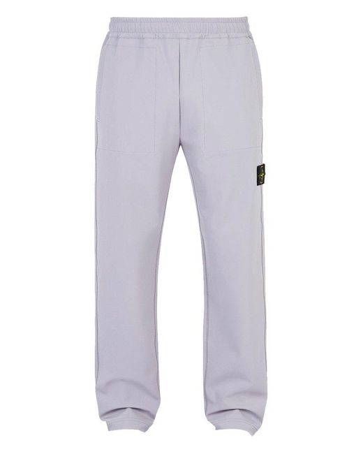 Stone Island Blue Compass Patch Track Trousers for men