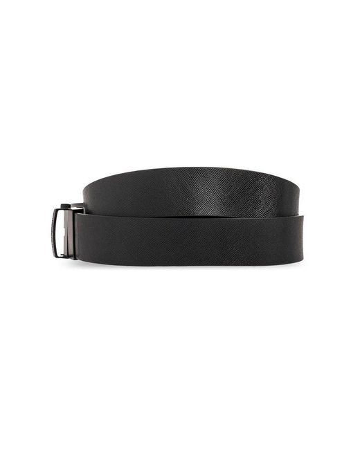 Emporio Armani Black Reversible Belt, for men