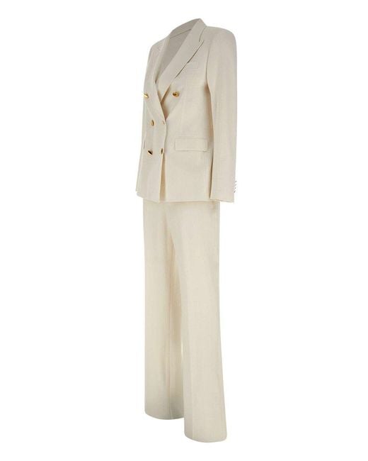 Tagliatore White Double-Breasted Tailored Suit