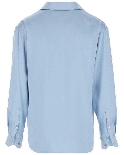 Versace Blue Viscose Blend Shirt for men