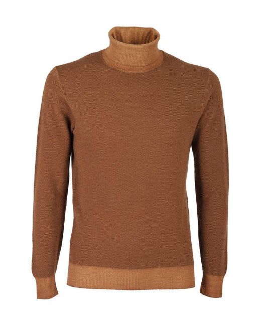 Circolo 1901 Brown Turtleneck Knit Sweater for men